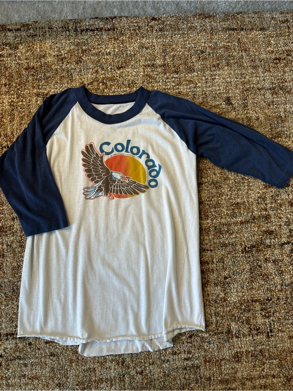 VINTAGE 1981 Colorado Eagle Raglan Men’s Tee - Navy/White